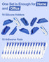 Set of 10 Adhesive Pencil Holders for Desk - Silicone Pen Holder with 15 PCS Adhesive Pads, Flexible Office Essentials