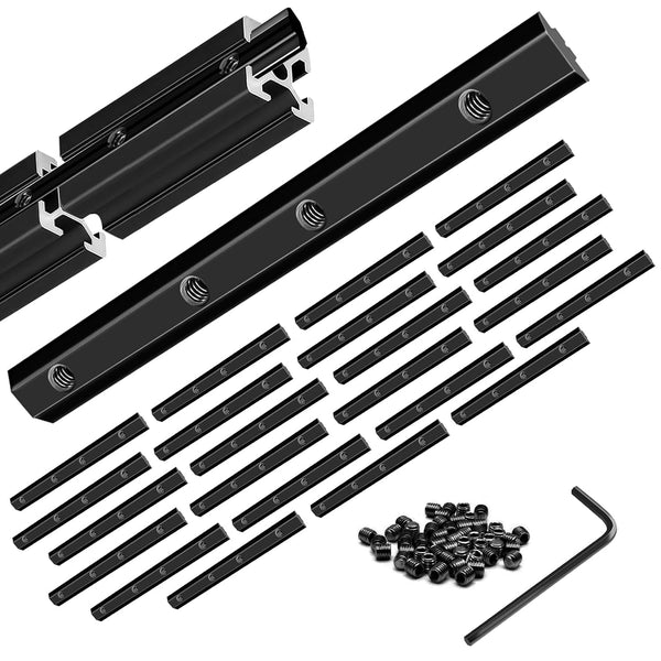 24pcs Seekliny 3030 Straight Connector Corner Bracket Joint Plate, 3030 Hardware T-Slotted Accessories with Screws,
