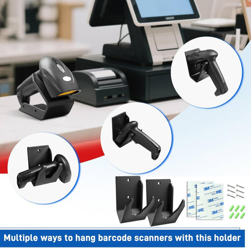 Quinnsus LS2208, DS2278, LI4278 Universal Barcode Scanner Holder | Wall Mount Bracket for Zebra & Most Symbol Barcode