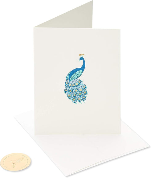 Papyrus Blank Cards with Envelopes, Heart and Peacock Design (2-Count)