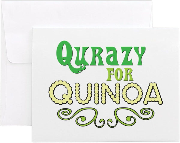 CafePress Qurazy For Quinoa Notecards (Set Of 10) 4.25" x 5.5" Notecards 10