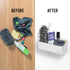 loukin Magnetic and Adhesive Marker Holder, Dry Erase Accessory Tray, Magnetic Storage Organizer for Whiteboard, Glass