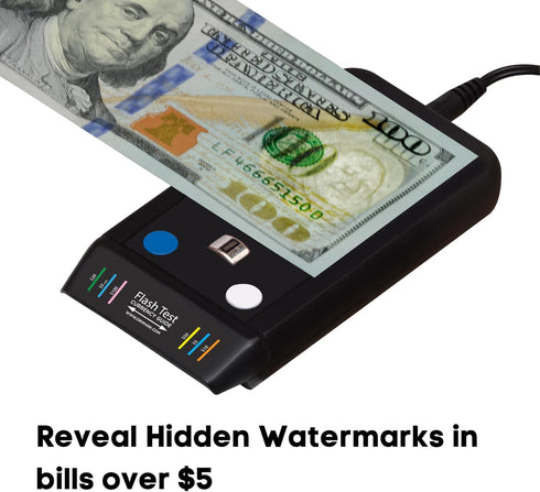 Dri Mark Flash Test Counterfeit Bill Detector, 3 Easy Tests in One Device, Fast and Accurate Money Checker