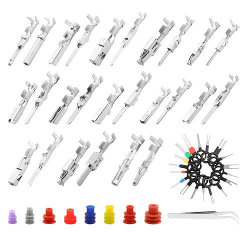 500Pcs Connector Pins Kit, Car Electrical Wire Terminal Pins, Non-Insulated Plug Removal Male Female Crimp Pins