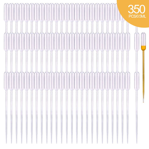 moveland 350PCS 0.5ML Thin Plastic Transfer Pipettes Disposable Eye Dropper for Aromatic Mixture