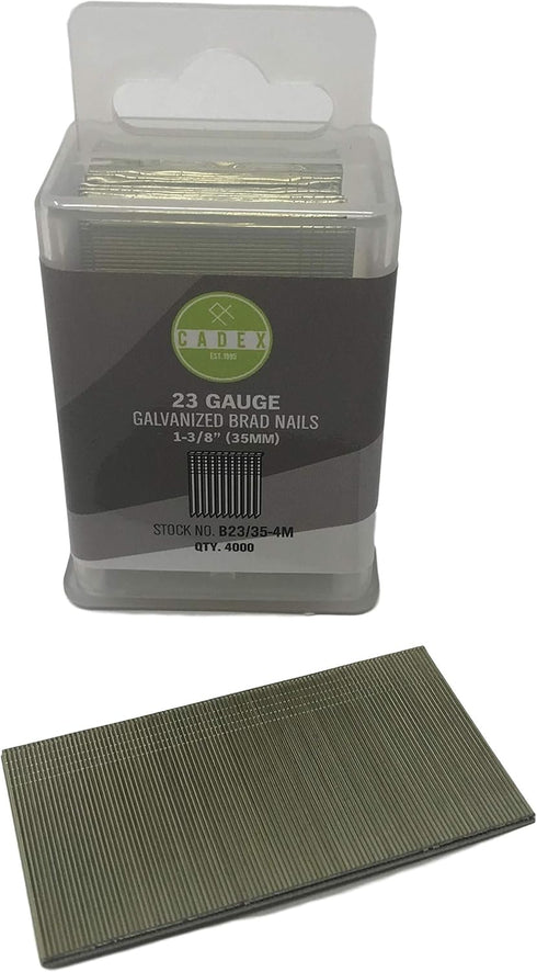 Cadex B23/35-4M 23-Gauge Galvanized Brad Nails with 4000 Fasteners, 35mm Per Box