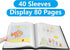Presentation Book 40 Clear Pockets, Sleeves Protectors Art Portfolio for Artwork, Report Sheet, Letter (8.5x11.5inch)