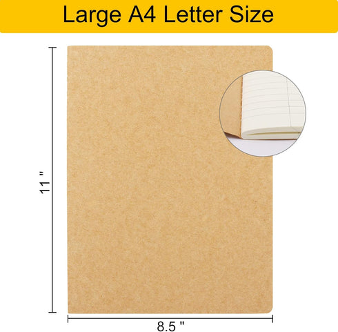 EUSOAR Journal Notebook, 12 Pack A4 11" x 8-1/2", 40 Sheets, 100gsm Thick Paper College Ruled
