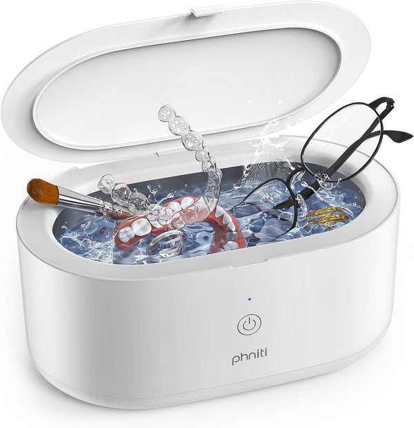 Phniti 20OZ Ultrasonic Jewelry Cleaner for Silver Rings, Necklaces, Eyeglasses, Deep Cleaning Machine for Dental
