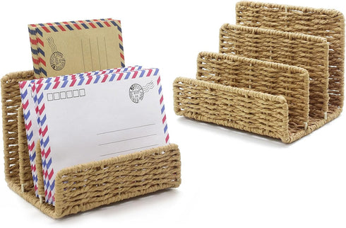 IMAYLLA Desk Mail Organizer - Small File Holders, Document Filing Folders, Paper Organizer for Office Desk Accessories