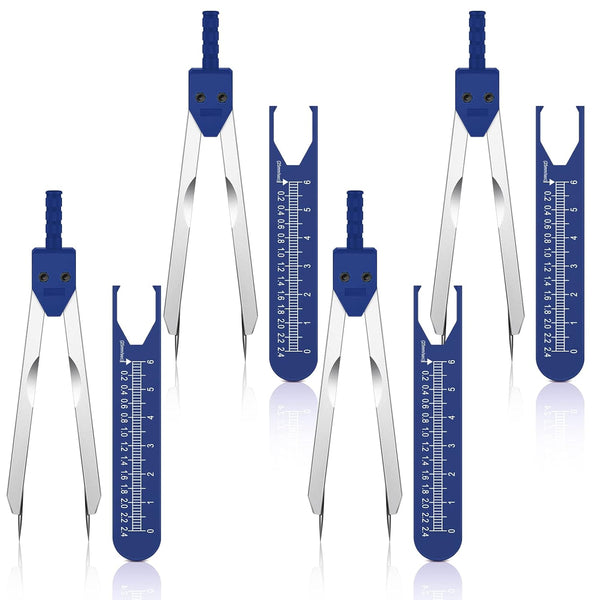EKG Caliper ECG Calipers Measuring Tool with Ruler for Electrocardiogram Drafting, Blue, 4 Pieces