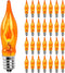 Hobbynors 25-Pack Frosted Flame Light Bulbs, E12 Candelabra Base with Soft Ghostly Glow