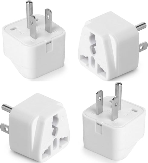 Bates Universal Adapter, 4 Pack, Travel Adapter, UK to US Plug Adapter, European to American Plug Adapter