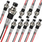 Momentary Push Button Switch, 1A 250V AC SPST Mini Switches with Wire, Normal Closed Black Cap - 10pcs