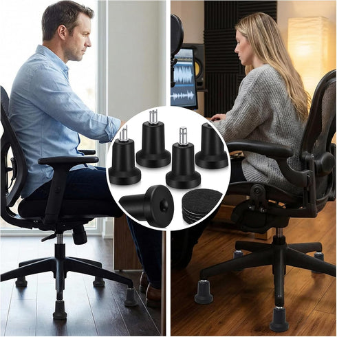Muniqinyar 5 Bell Glides Pcs Replacement Office Chair Stool Swivel Caster to Fixed Castors, High Profile