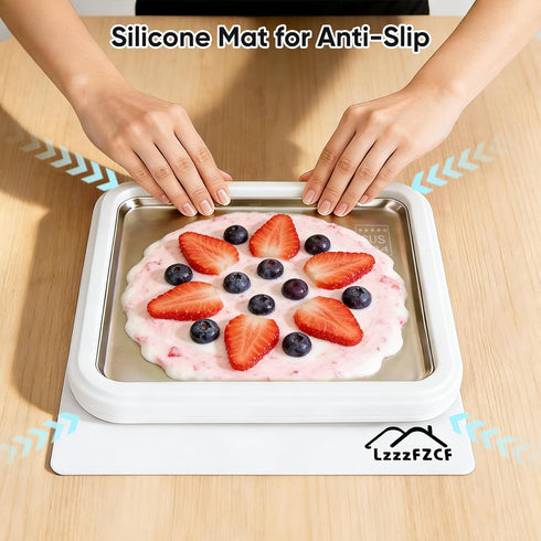 LzzzFZCF 2 Pack Set 304 4 2 Frozen (2PCS Rolled Ice Cream Maker - DIY Instant Cold Plate for Homemade Ice Cream Rolls