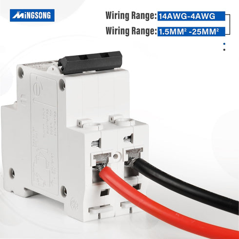 DC Solar Panels Disconnect Switch 32 Amp AC Solar Shut Off Switch 12V-400V 2 Poles Miniature Circuit Breaker for Solar