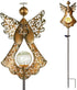 Starryfill Angel Stake Solar Lights with Crackle Glass Globe Waterproof Warm White