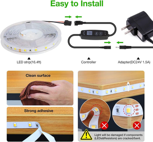 3000K-6500K Room,Closet (32.8Feet Dimmable) CT CAPETRONIX Tunable White LED Strip Light, LED Strip Light, High