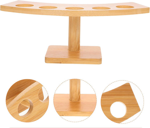 5 3.3cm Countertop FRCOLOR Wooden Ice Cream Cone Stand with Slots Diameter Sushi Roll Holder Display Rack for Party