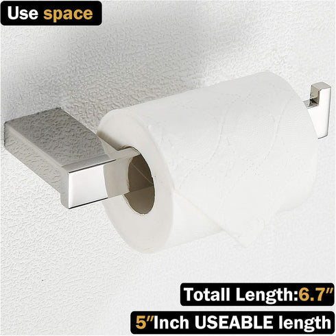 RANDOM Toilet Paper Holder - Polished Chrome Square Bathroom Hardware Accessories, SUS 304 Stainless Steel Wall Mount