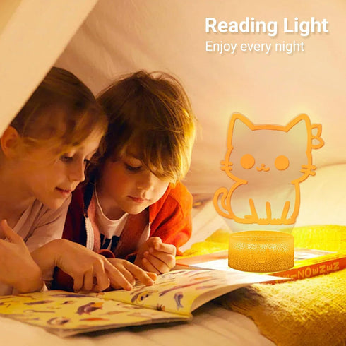 Glowix 16 Dimmable Cat Night Light, Cute Night Light, Color Change Decor Lamp, Touch & Remote Control Sleep Light, Kids