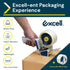 Excell Safeguard Packing Tape Dispenser - 2" Wide with Retractable Blade Cover, Ideal for Shipping and Sealing