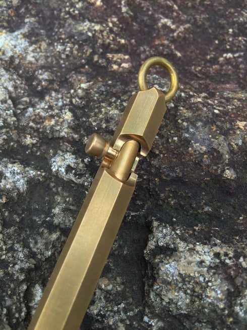 Mini Size Solid Brass Pen, Portable Delicate Signature Six-Edge Ballpoint Pen