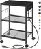 HOOBRO Industrial Printer Stand, 3-Tier Mobile Printer Table with Power Outlets and USB Ports, Black BB22UPS01, for