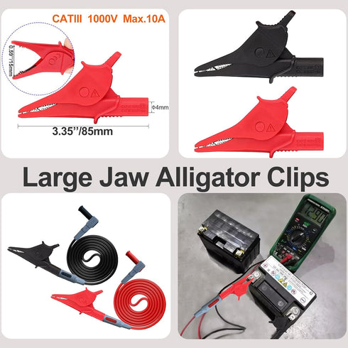 28PCS Multimeter Test Leads Kit with 6 Pockets Roll Up Tool Bag, Alligator Clips, Test Hook Clips, Test Tweezer for
