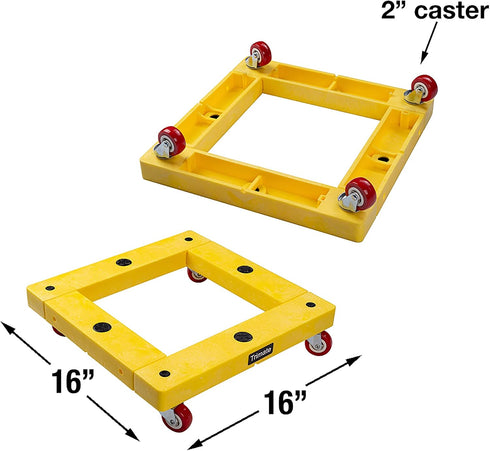 300Lbs, 16x16, KD Furniture Dolly, Square: Multicolor