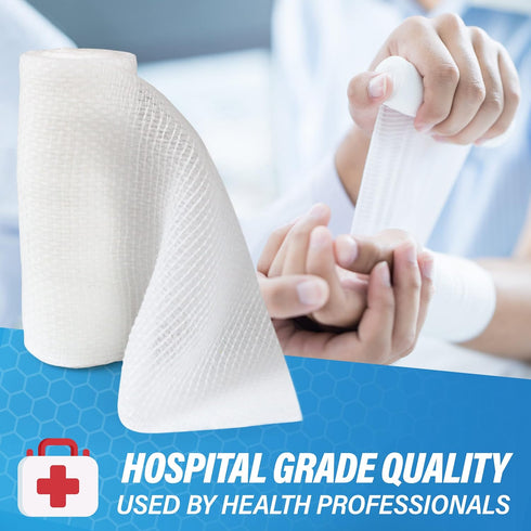 Gauze Rolls - 36 Premium First Aid Supplies, Flexible, Stretchable, Breathable Bandage Wrap, 3” x 4.1 Yards