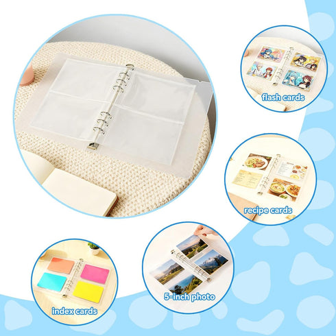 Jiehstu 3 5, 200 Index Cards Holder x Card Binder Organizer for Flashcard, Notecard and Recipe Card Storage, Stores up