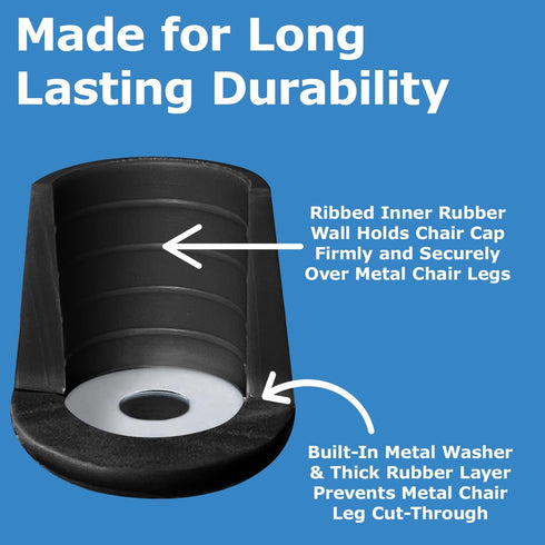 4 7/8 Inch (7/8", Gluposti Rubber Chair Leg Caps Black, Non-Slip Padded and Metal Folding Chair Leg Cap Floor