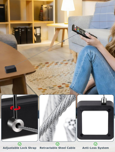 MERDTTES 6.5 (4 Ft Retractable Remote Control Tether Locks, Security Lanyard Lock with Adjustable Leash Length Clasp