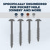 Kreg SML-C250-50 Zinc Pocket-Hole Screws, 2 1/2 Inch, 8 Coarse Thread, Maxi-Loc Head (50 Count)