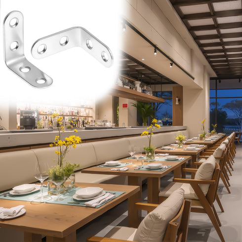 24 1.57 1.57 Inch 96 QWORK Pcs Stainless Steel Corner Braces x Heavy Duty L Shaped Right Angle Brackets with Screws