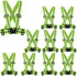 zojo Reflective Vest Pack of 10, Adjustable Lightweight Safety & High Visibility for Running, Neon Yellow
