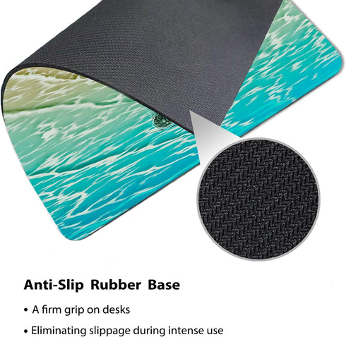 knseva Sea Turtles on The Beach Painting Mouse Pad, Starfish Shell Blue Ocean Art Mat for Desk