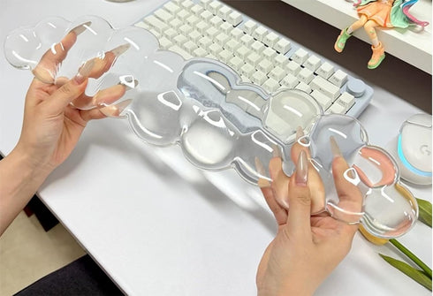 Aszqvd Set Mouse Pad with Wrist Rest, Soft Cloud Gel Keyboard Mouse Pad with Hand Wrist Support, Cute Non Slip Office