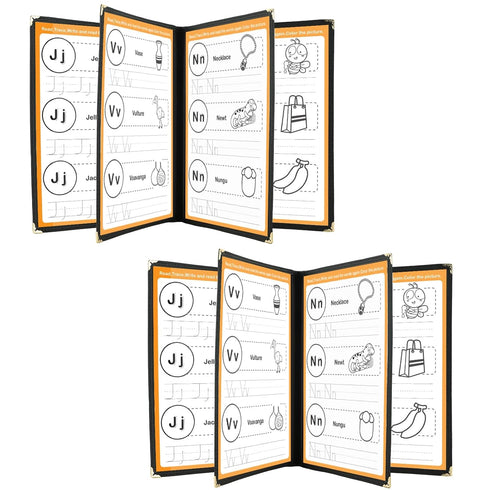 2PCS 8.5 x 11 Inch Menu Covers, 4 Page 8 View Transparent