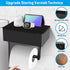 Toilet Paper Holder with Storage, Shelf of Bathroom Toilet Tissue Holder, Toilet Paper Roll Holder, Black Stainless