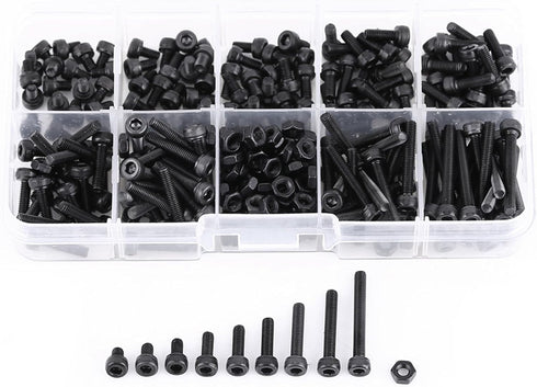 Walfront M3 Screws Assortment Kit with Storage Case, 280PCS Button Head and Socket Head Screws, Bolts, Nuts