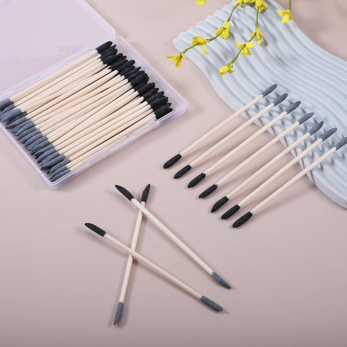 50 Pcs Sanding Sticks, Double End Matchsticks for Fine Detailing Polishing with Storage Box for Woodworking