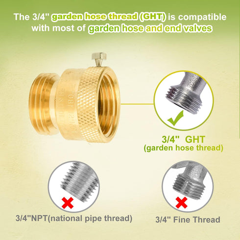Set, 3/4 Inch (4-Pack) SUNGATOR Anti Siphon Valve, Hose Bib Vacuum Breakers Backflow Preventer for Garden Spigot, RV