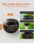 1 Pack Solar Table Lights Outdoor Waterproof - Dancing Flickering Flame Lamp Black Metal Tabletop Light Solar Powered