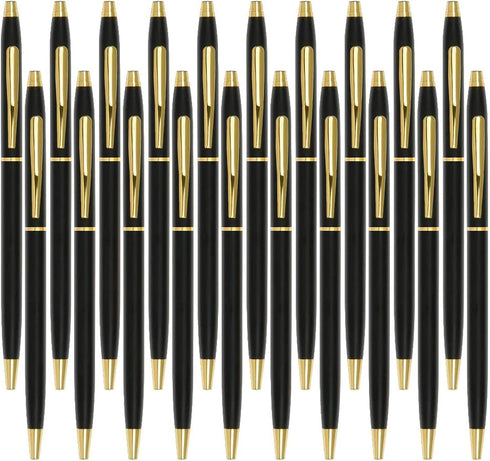 Cambond Black Pens, Ballpoint Pen Bulk, Black Ink 1.0 mm Medium Point, Smooth Writing for Men Women, 20 Pack (Black) -