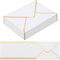 Teling 100 Pack 5 x 7 Envelope Invitations | Ice White | A7 V Flap Envelopes with Gold Border for Bridal Shower, Wedding