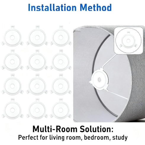 ZIANTENNY 12 E27 3/7" Pcs White Plastic Lamp Shade Adapter Rings to Reducer Rings, Replacement Washer Adapters Ideal