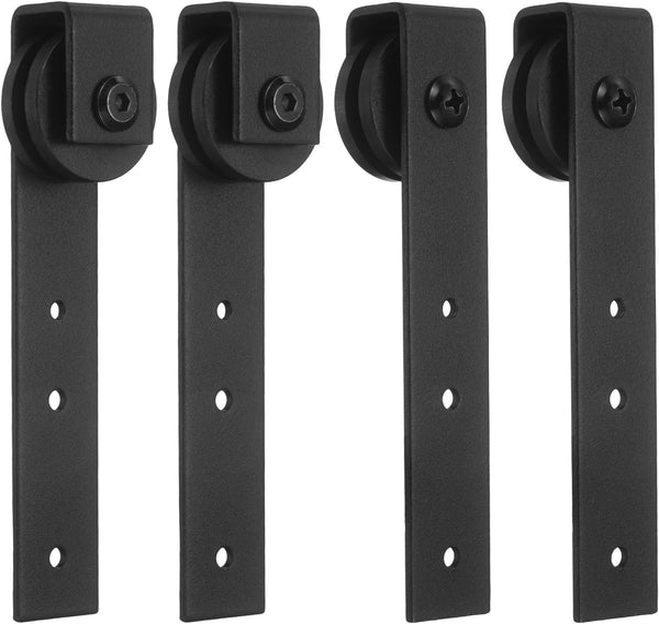 uxcell 4Pcs Sliding Barn Door Hardware Hanger, Mini Sliding Door Hardware for